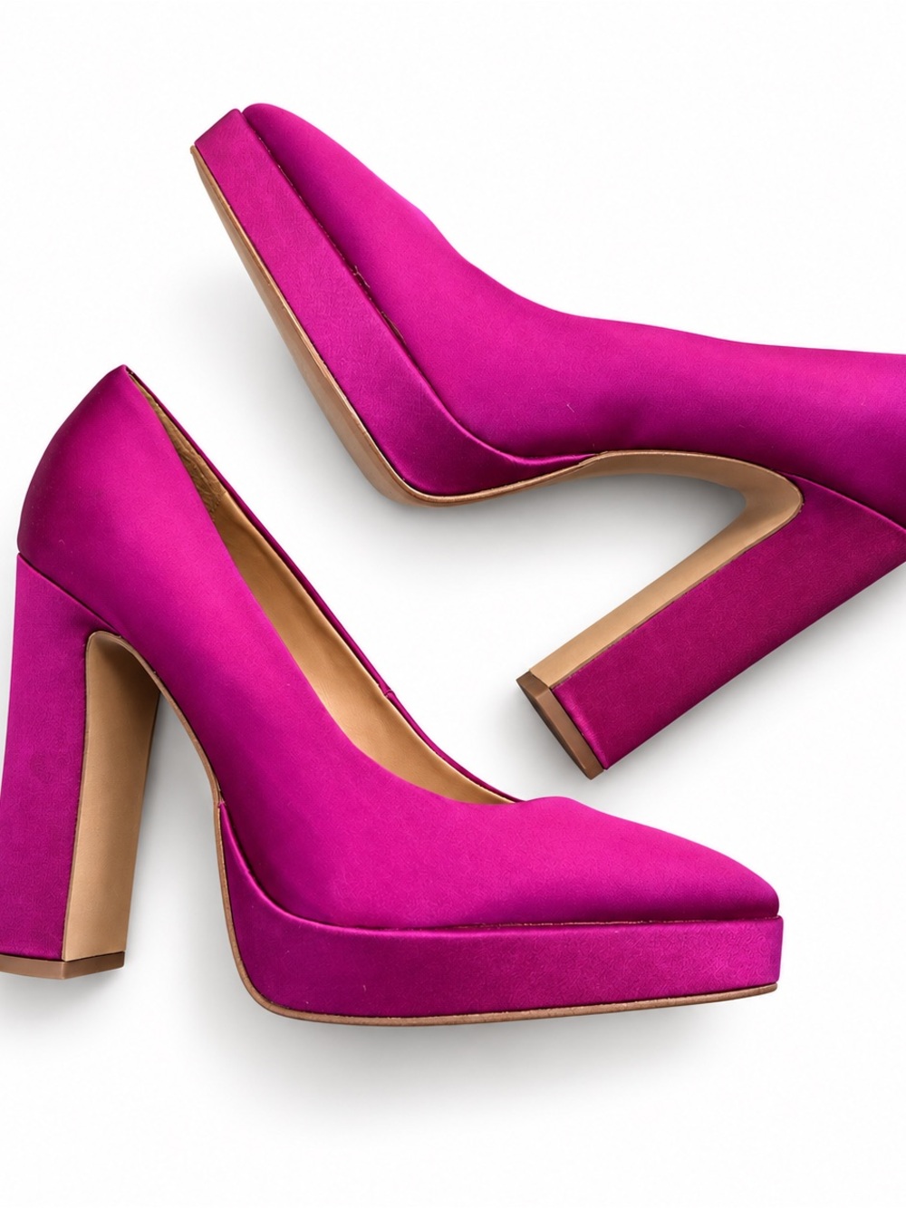 Jessica Simpson Satin Glynis Platform Heels in “Berry Blast” 10 NWOB